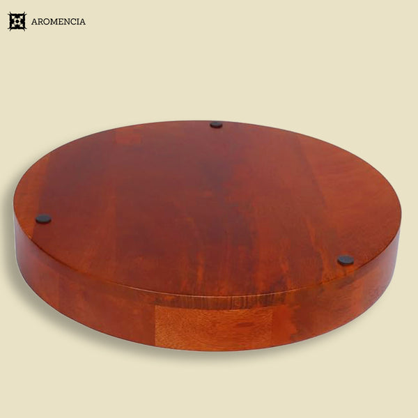 Aromencia Mango Wood Handmade Round Serving Trays with Handles – Set of 3